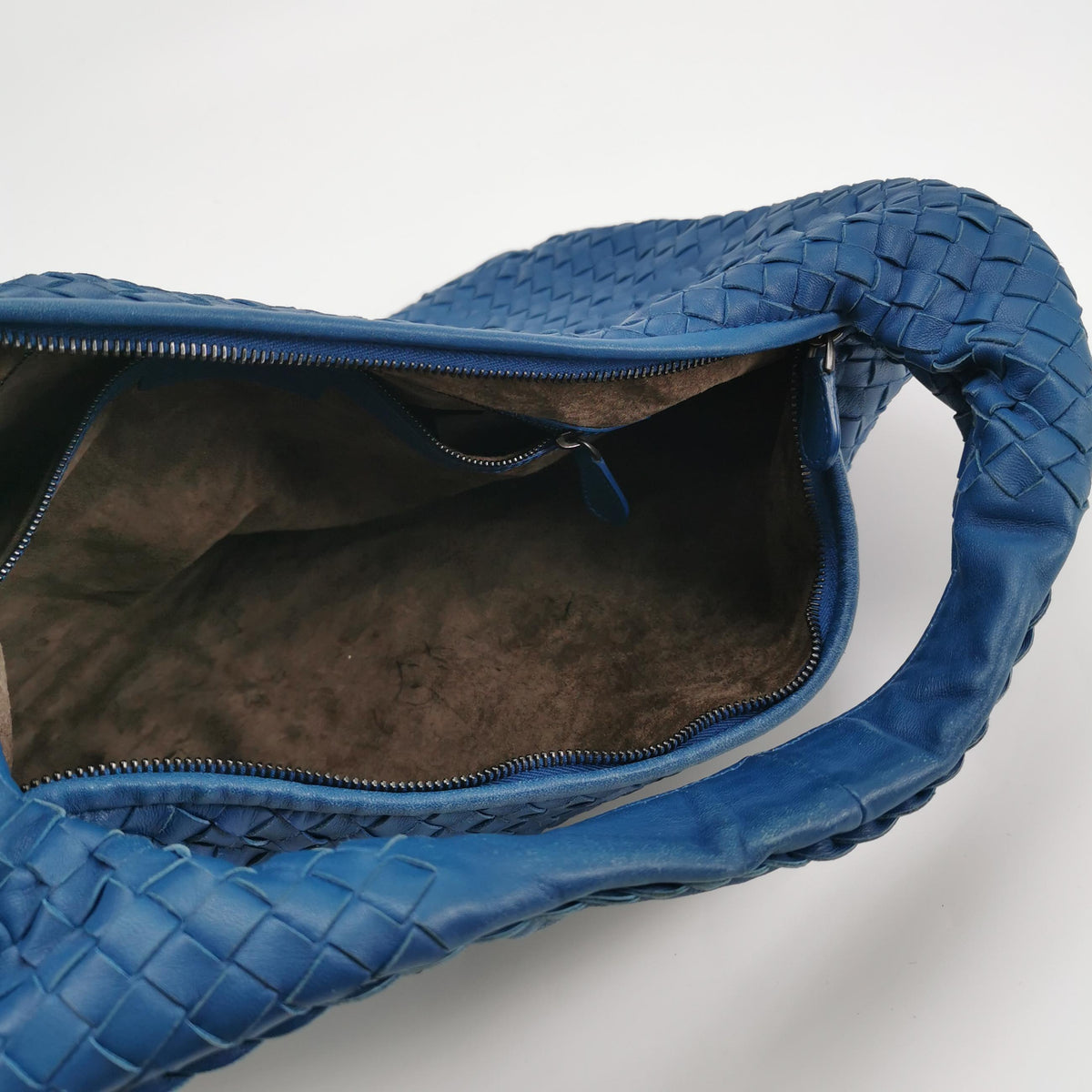Bottega Veneta Intrecciato Ruffle Hobo Large Blue