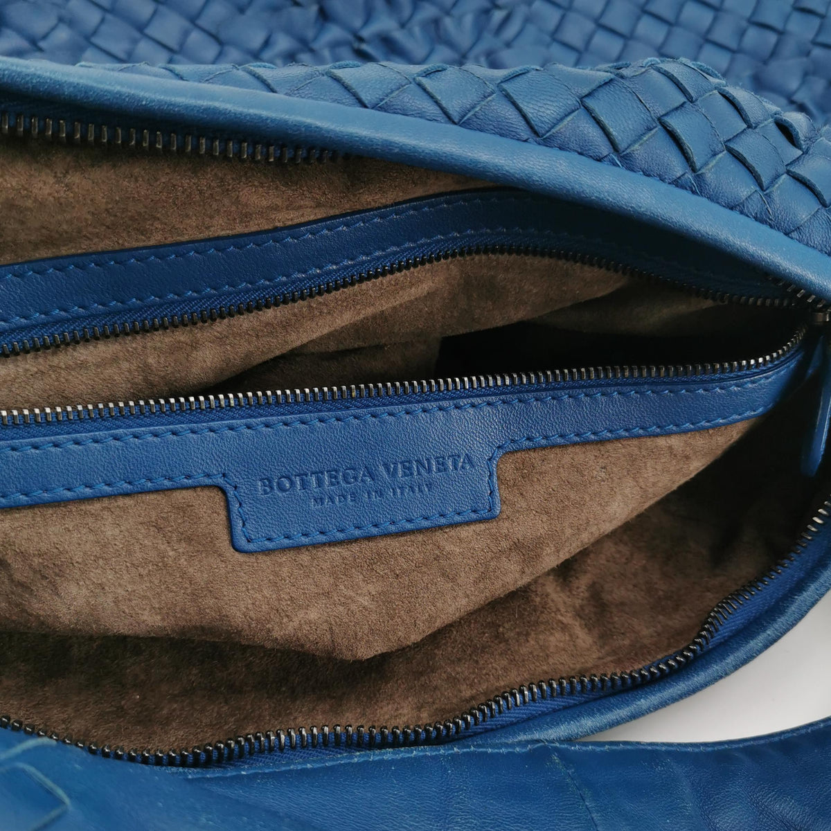 Bottega Veneta Intrecciato Ruffle Hobo Large Blue