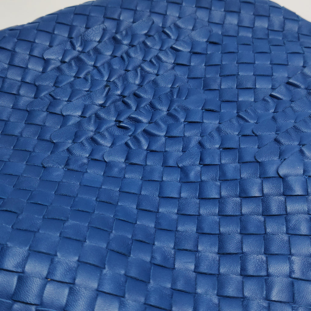 Bottega Veneta Intrecciato Ruffle Hobo Large Blue