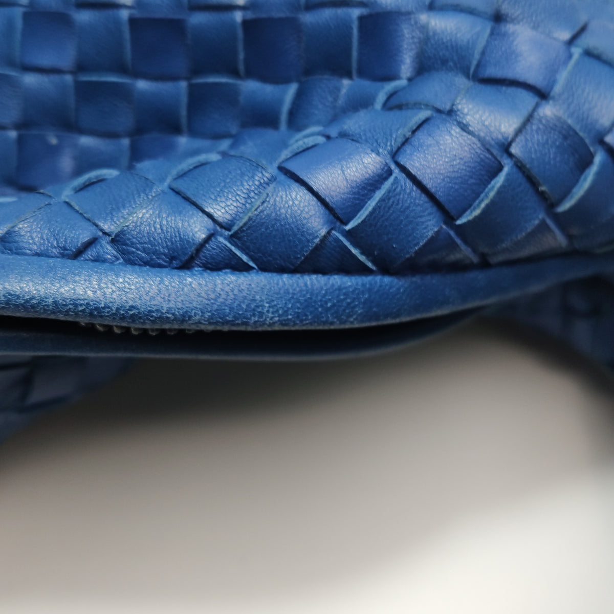 Bottega Veneta Intrecciato Ruffle Hobo Large Blue