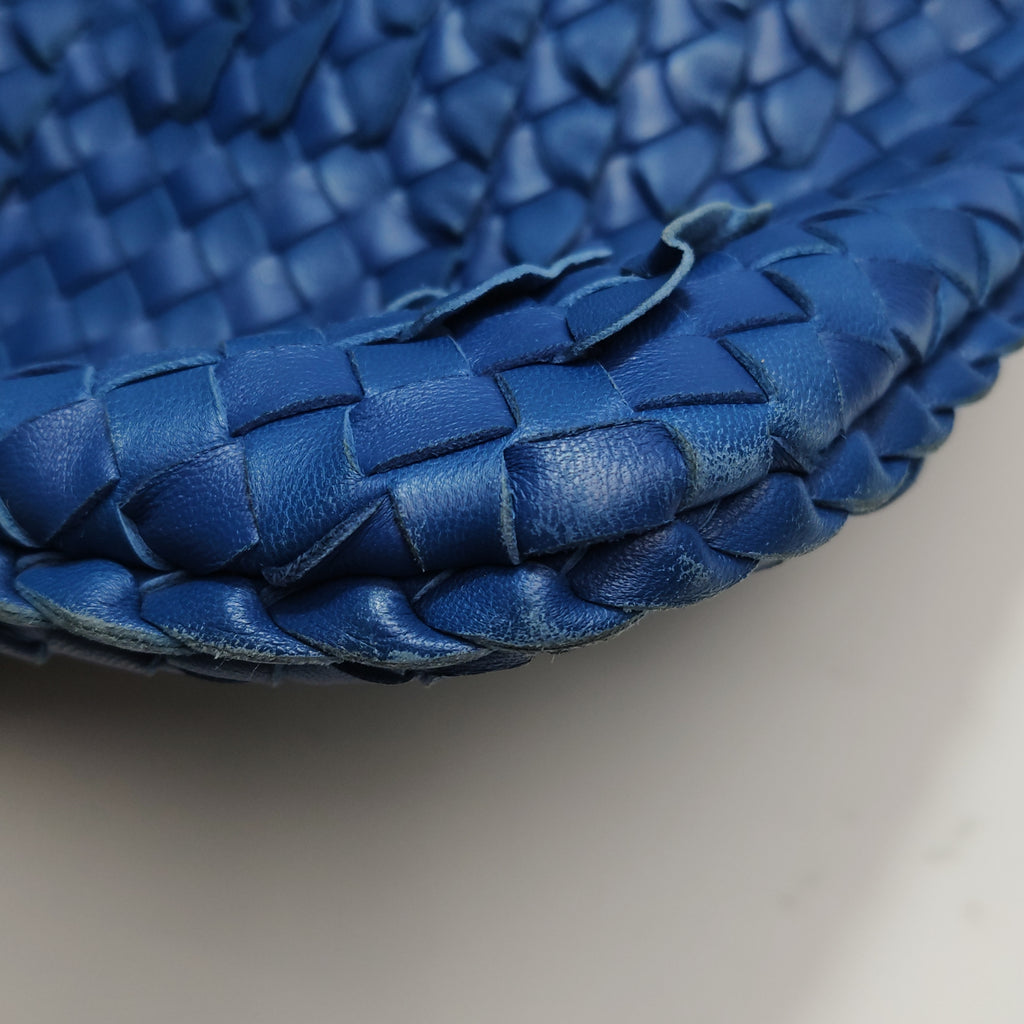 Bottega Veneta Intrecciato Ruffle Hobo Large Blue