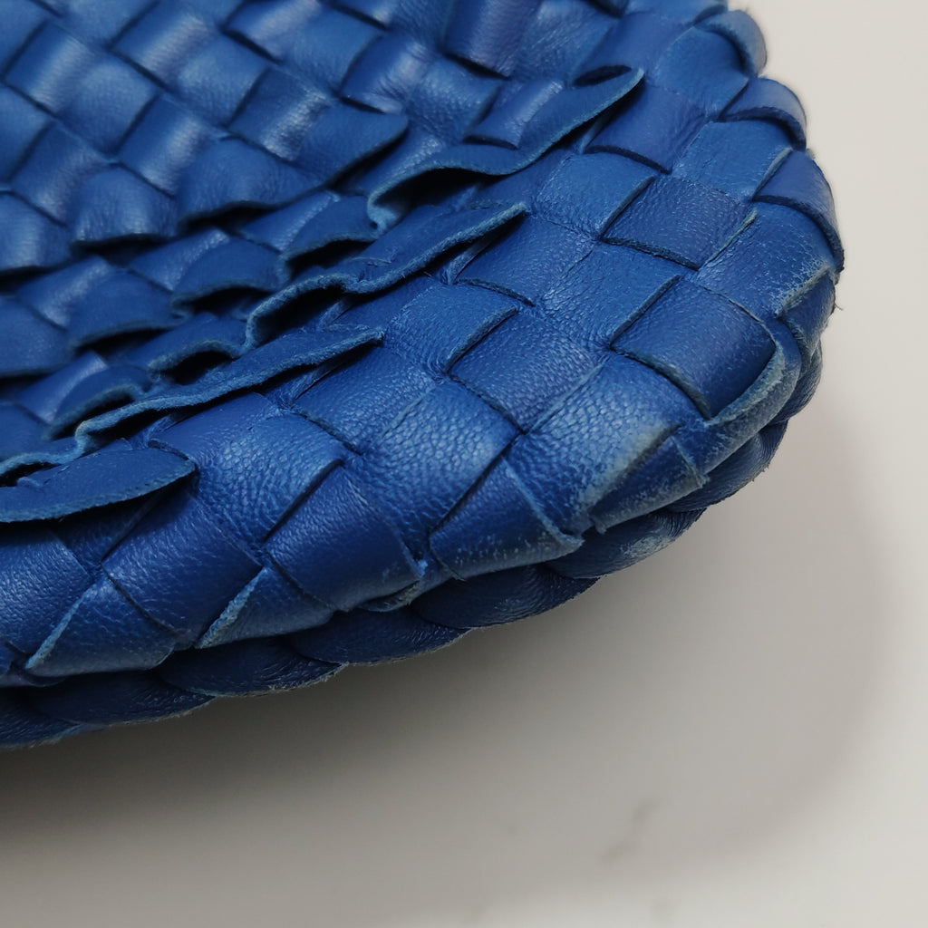 Bottega Veneta Intrecciato Ruffle Hobo Large Blue