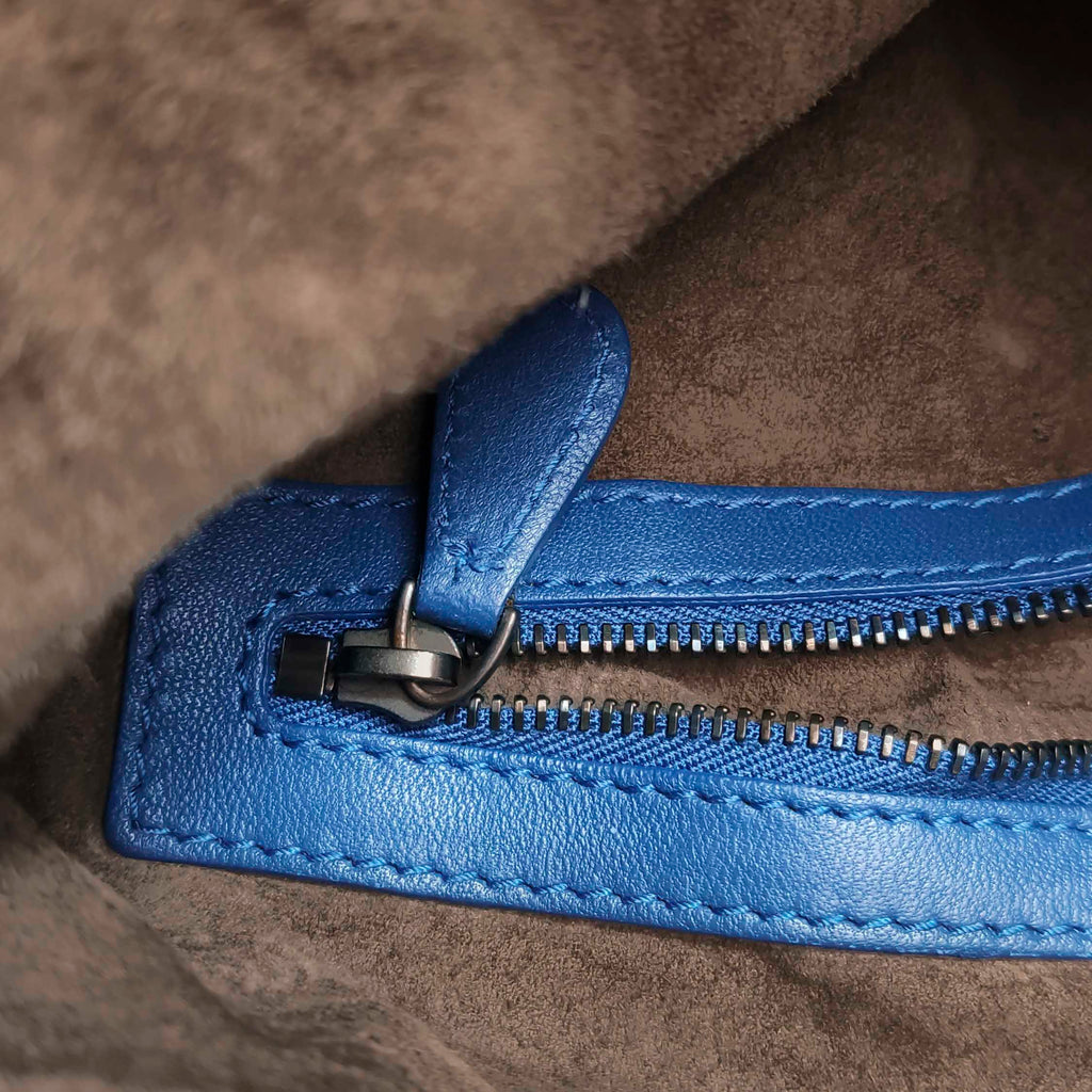 Bottega Veneta Intrecciato Ruffle Hobo Large Blue
