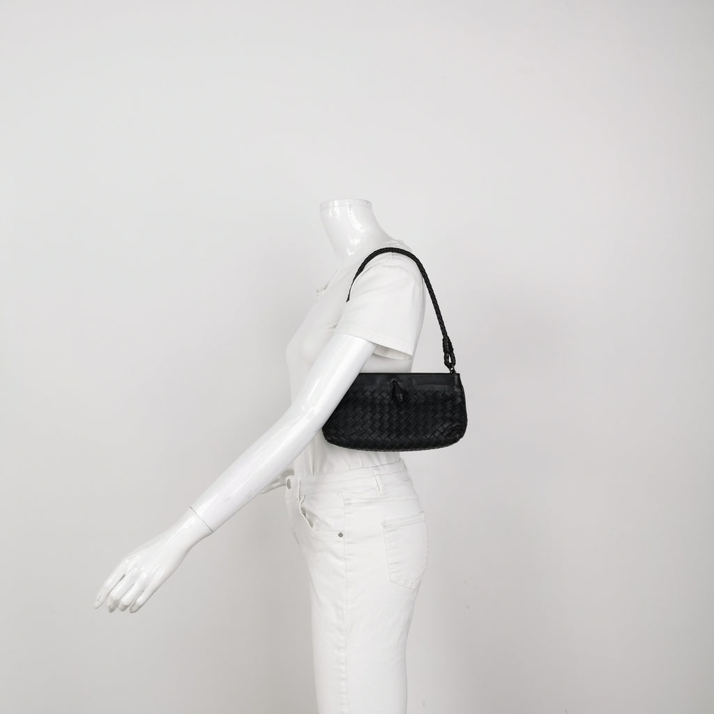 Bottega Veneta Intrecciato Nappa Mini Shoulder Bag Black