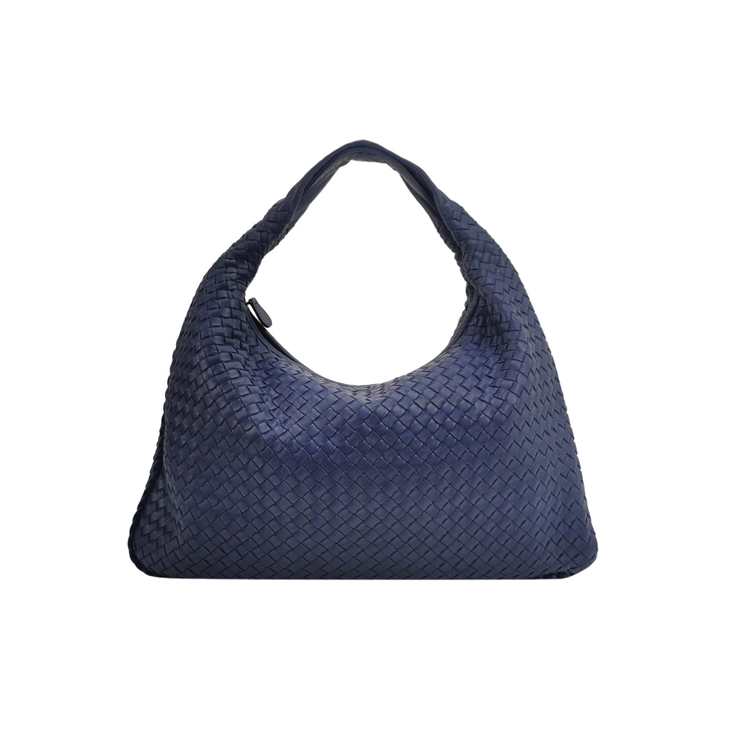 Bottega Veneta Intrecciato Hobo Shoulder Bag Indigo