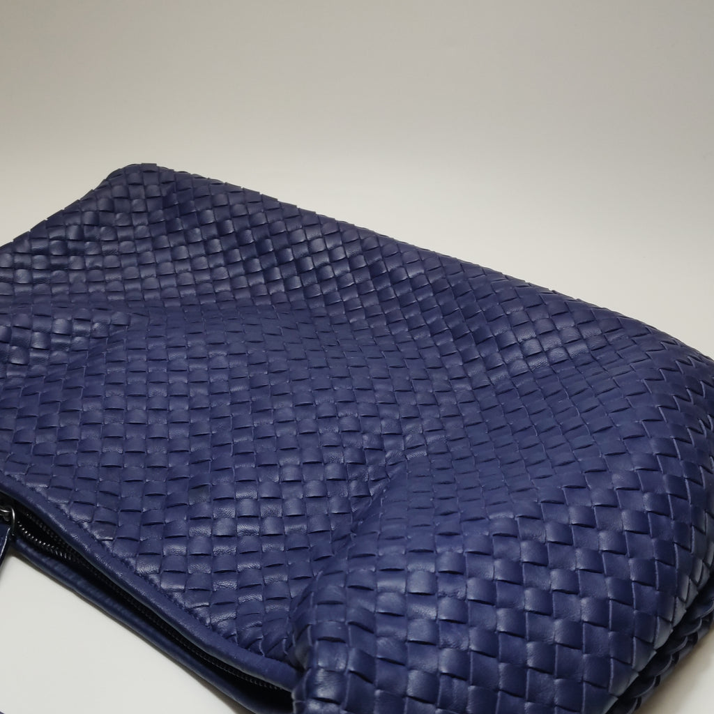 Bottega Veneta Intrecciato Hobo Shoulder Bag Indigo