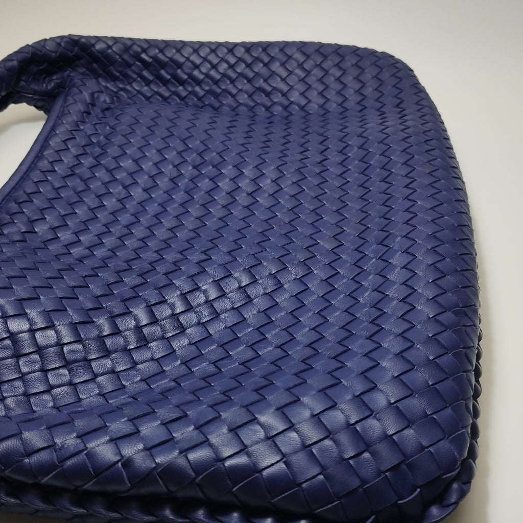 Bottega Veneta Intrecciato Hobo Shoulder Bag Indigo