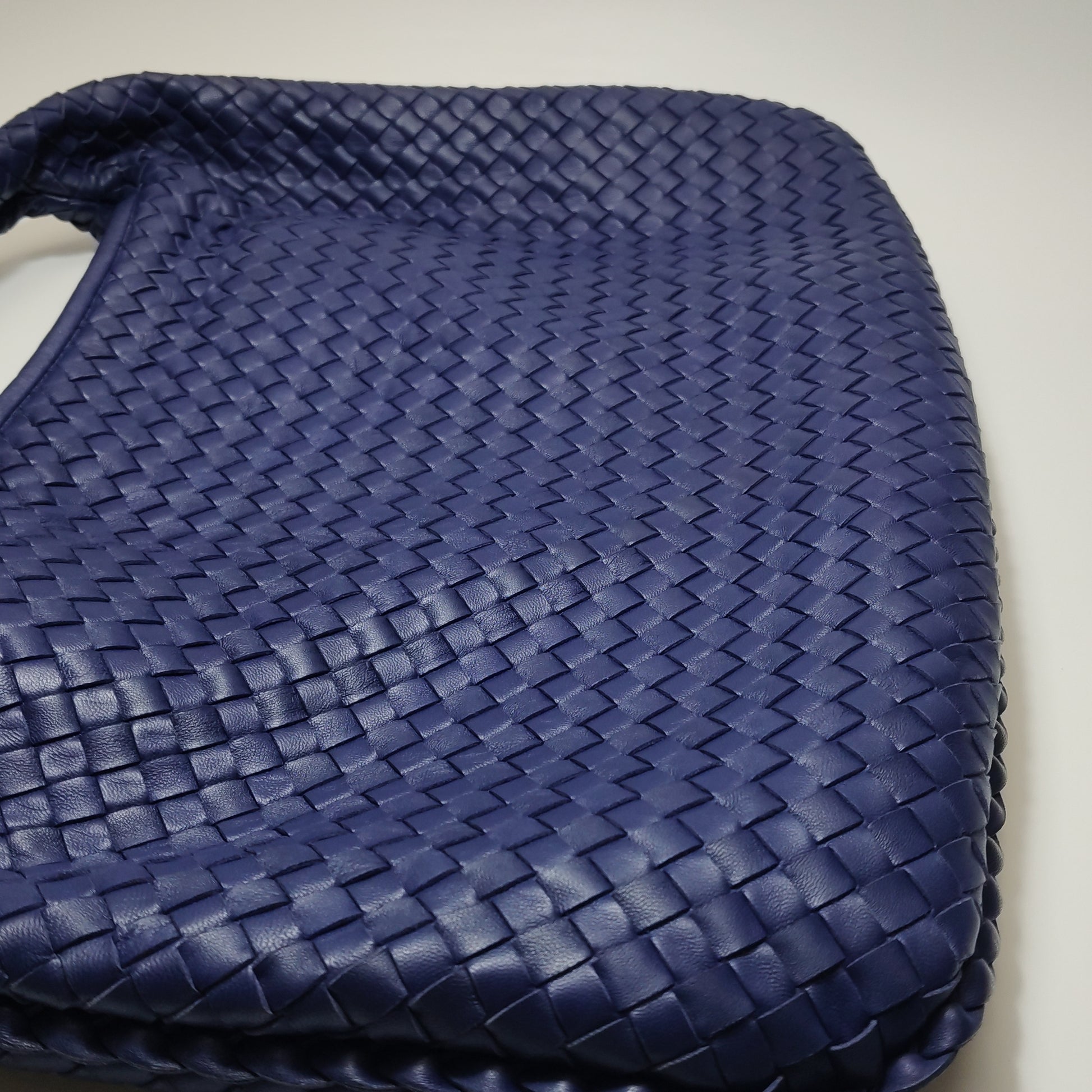 Bottega Veneta Intrecciato Hobo Shoulder Bag Indigo