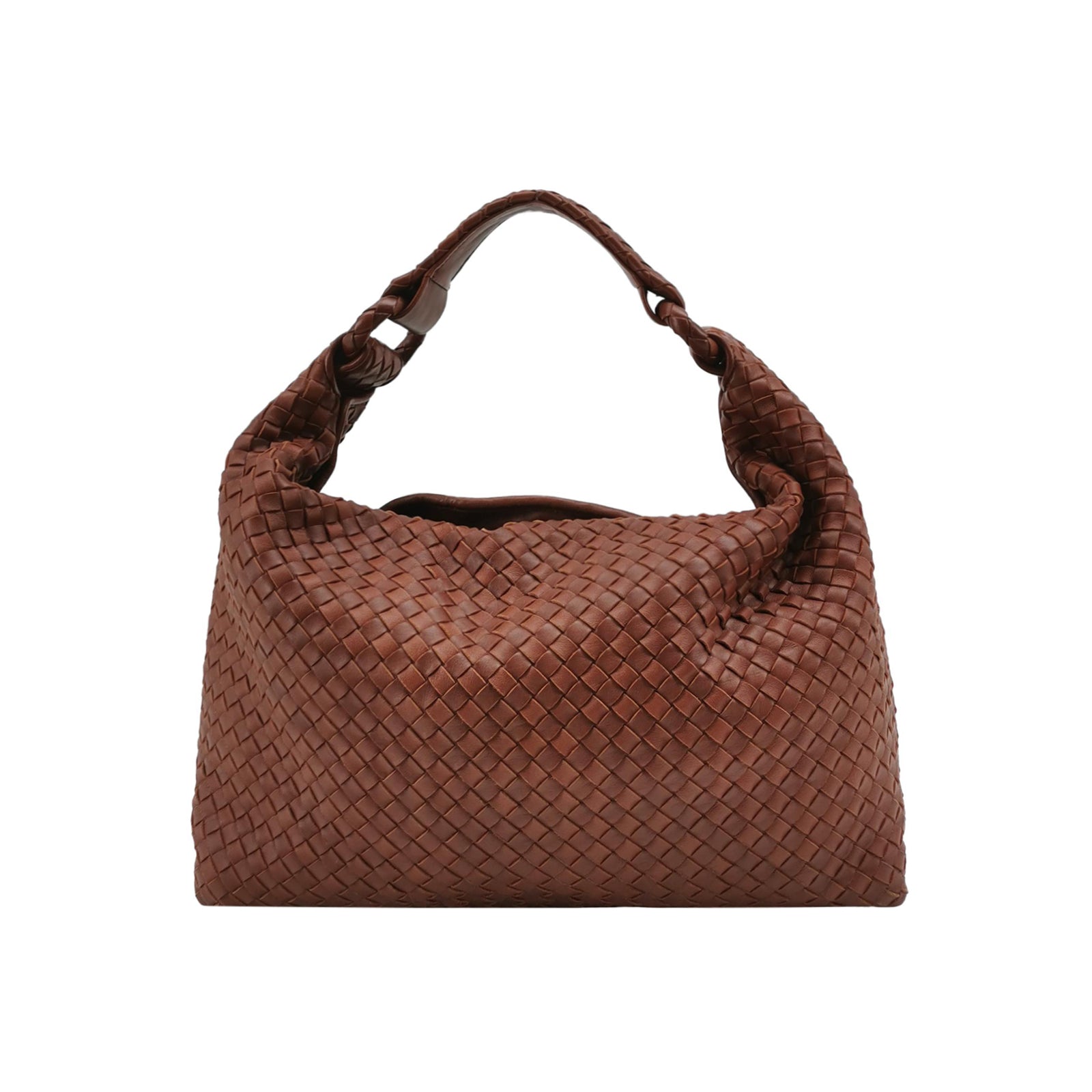 Bottega Veneta Sloane Intrecciato Shoulder Bag Rust