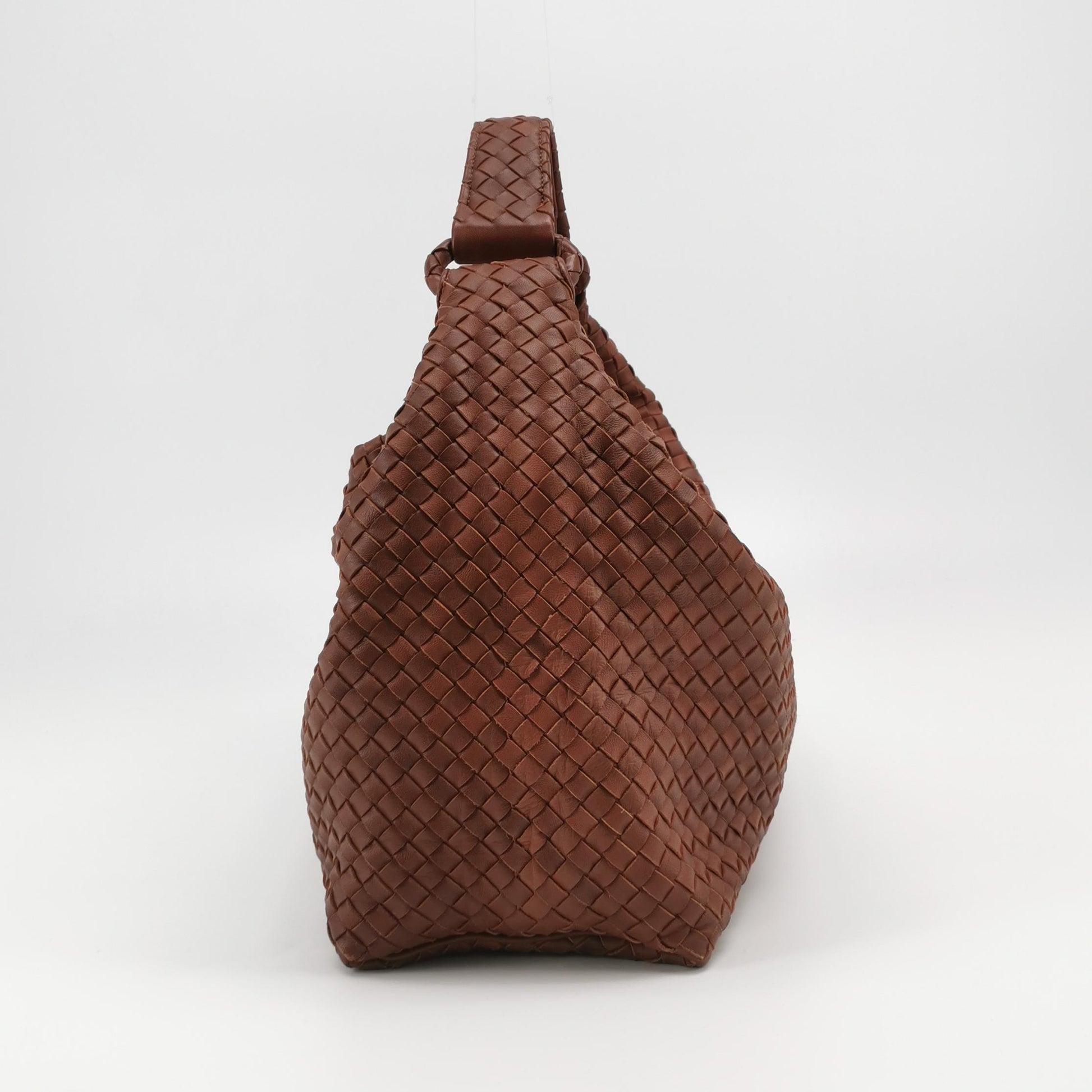 Bottega Veneta Sloane Intrecciato Shoulder Bag Rust