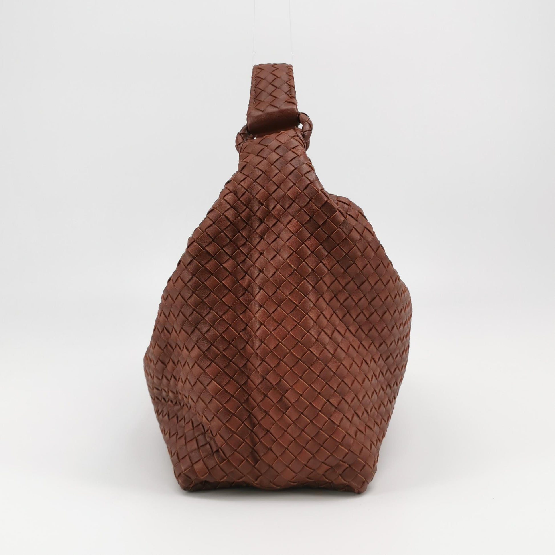 Bottega Veneta Sloane Intrecciato Shoulder Bag Rust