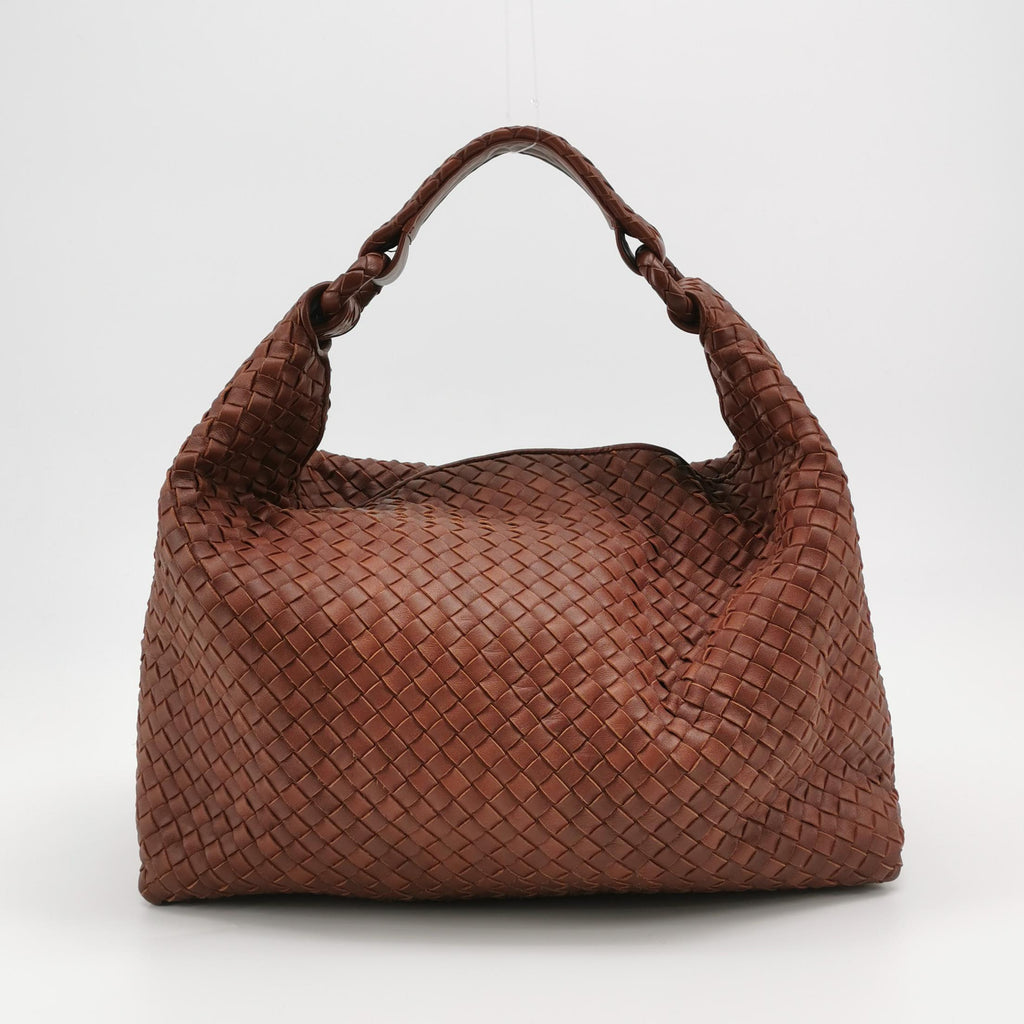 Bottega Veneta Sloane Intrecciato Shoulder Bag Rust