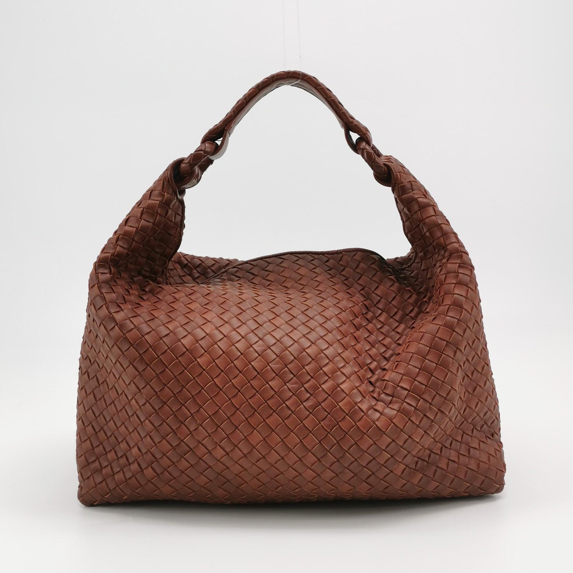 Bottega Veneta Sloane Intrecciato Shoulder Bag Rust