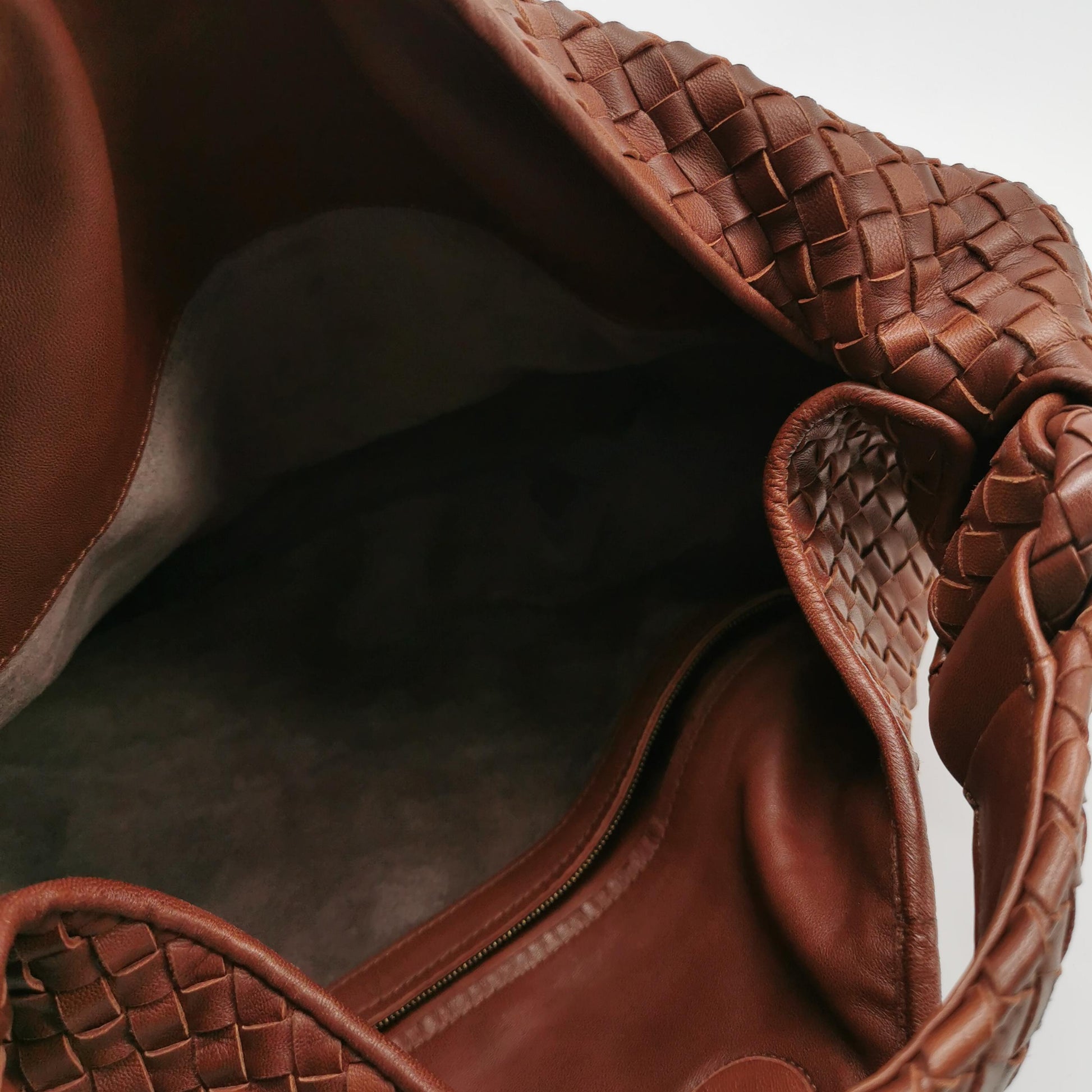 Bottega Veneta Sloane Intrecciato Shoulder Bag Rust