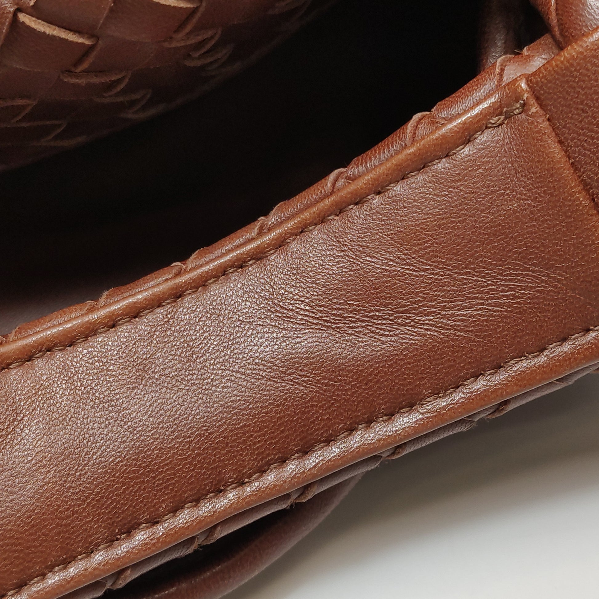 Bottega Veneta Sloane Intrecciato Shoulder Bag Rust
