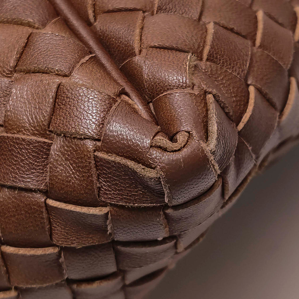 Bottega Veneta Sloane Intrecciato Shoulder Bag Rust