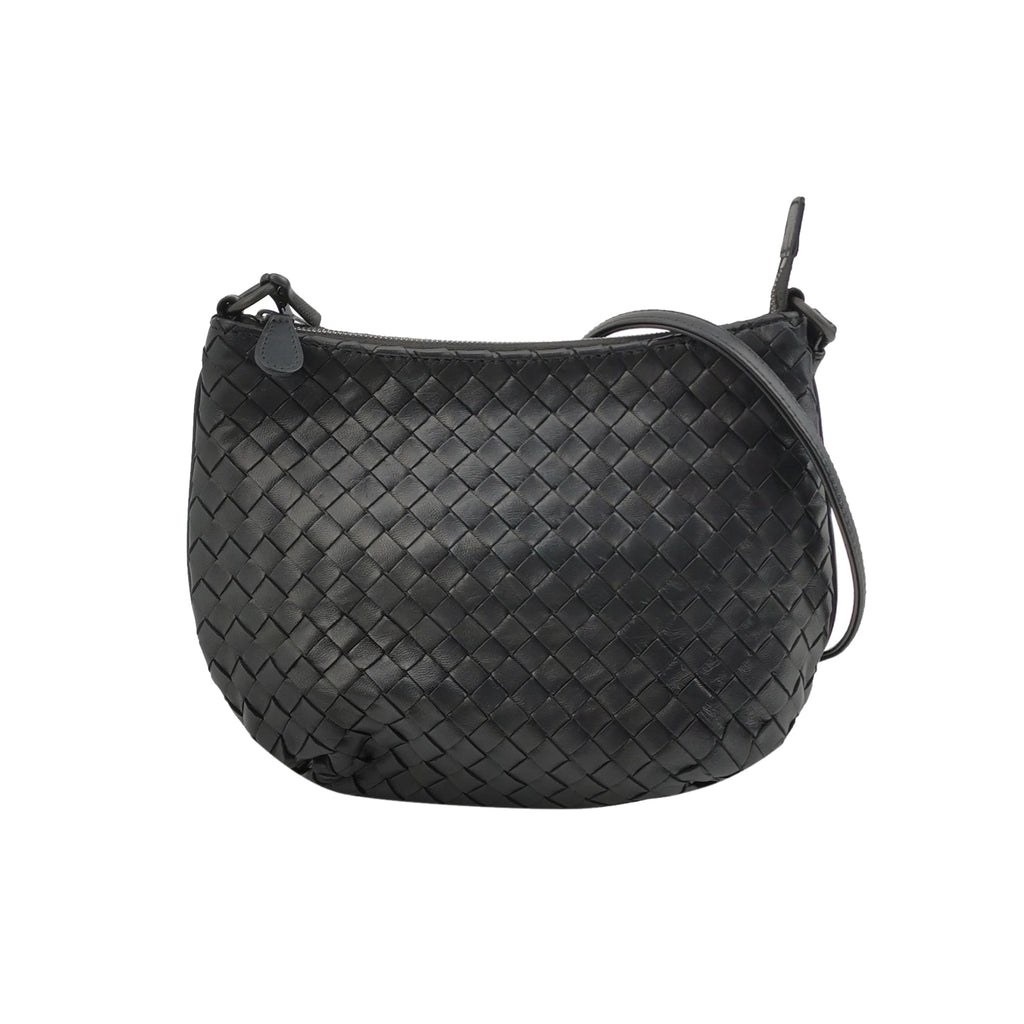 Bottega Veneta Intrecciato Shoulder Bag Black