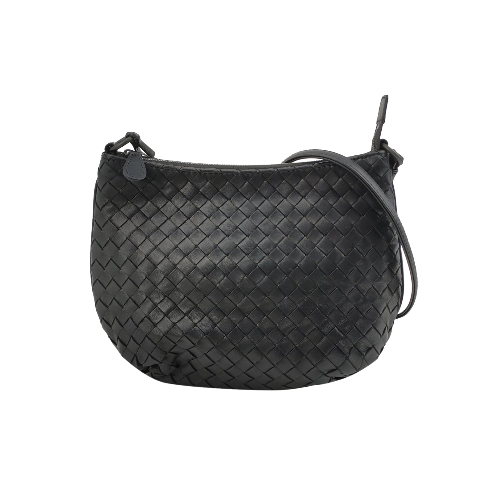 Bottega Veneta Intrecciato Shoulder Bag Black