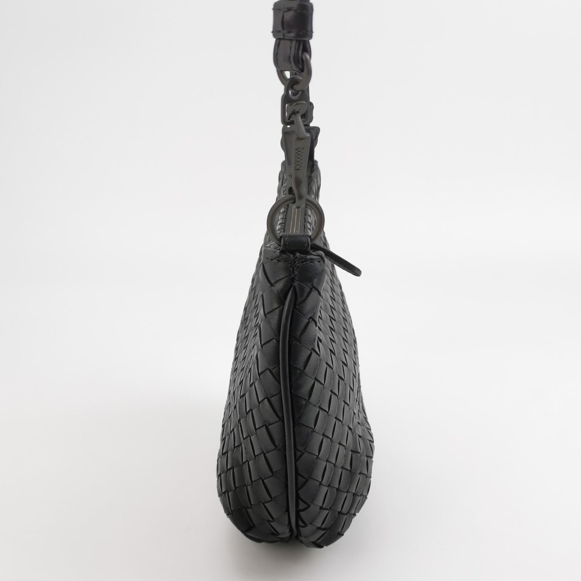 Bottega Veneta Intrecciato Shoulder Bag Black