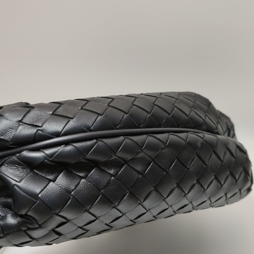 Bottega Veneta Intrecciato Shoulder Bag Black
