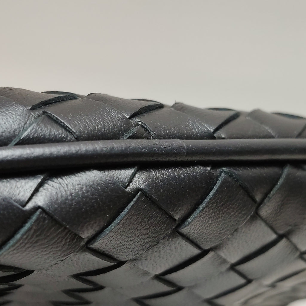 Bottega Veneta Intrecciato Shoulder Bag Black