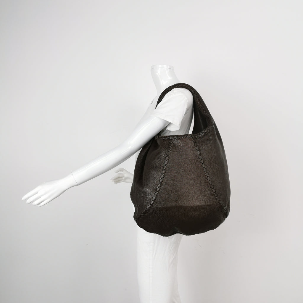 Bottega Veneta Cervo Hobo Dark Brown
