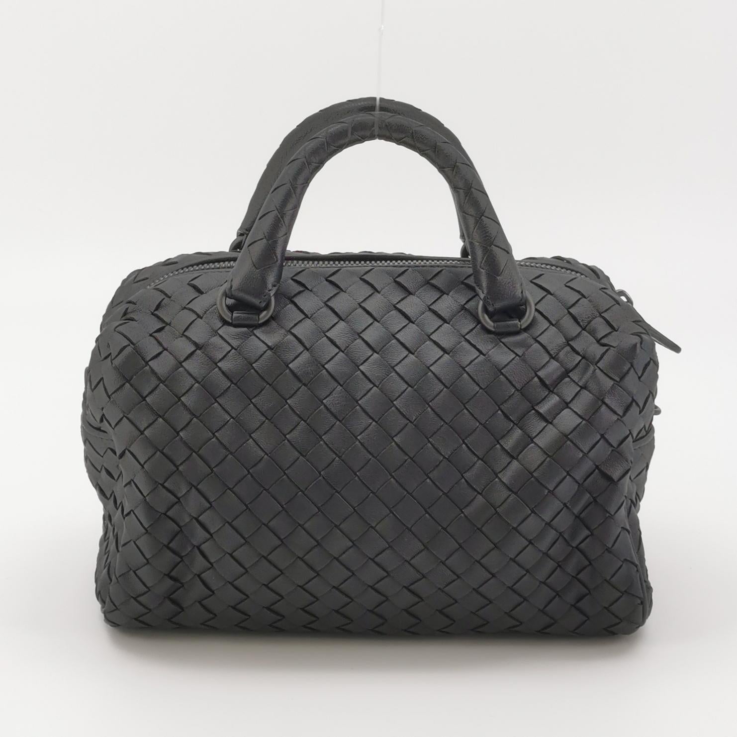 Bottega Veneta Intrecciato Boston Black