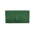 Bottega Veneta Fold Over Turnlock Clutch Tote Intrecciato Green