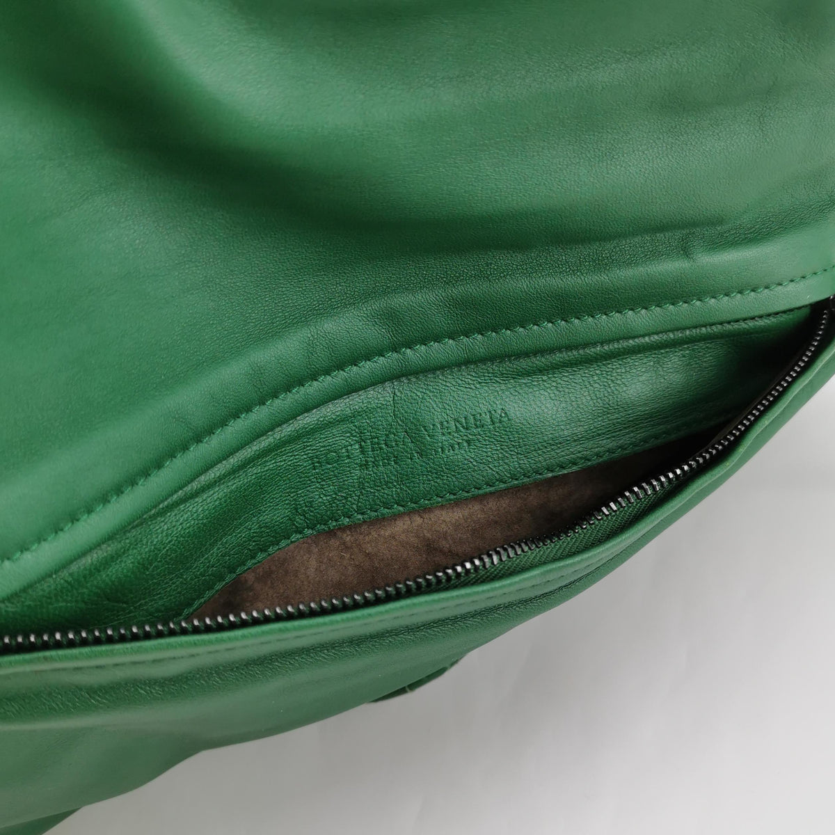 Bottega Veneta Fold Over Turnlock Clutch Tote Intrecciato Green