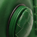 Bottega Veneta Fold Over Turnlock Clutch Tote Intrecciato Green