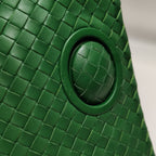 Bottega Veneta Fold Over Turnlock Clutch Tote Intrecciato Green