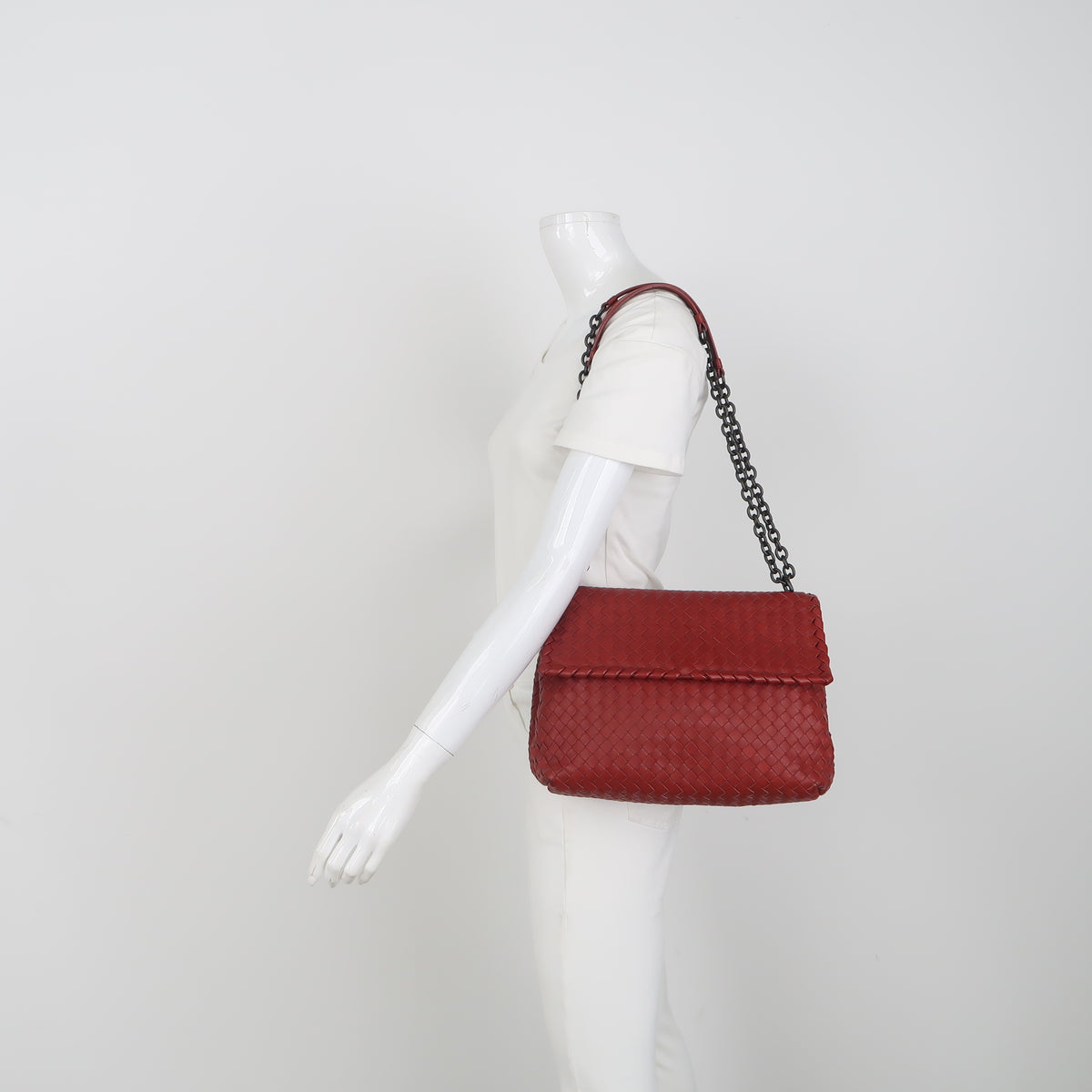 Bottega Veneta Olimpia Flap Bag Red