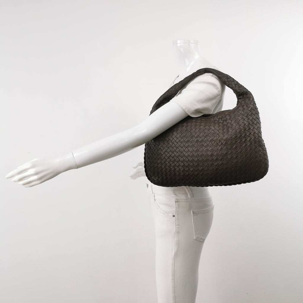 Bottega Veneta Intrecciato Hobo Dark Brown