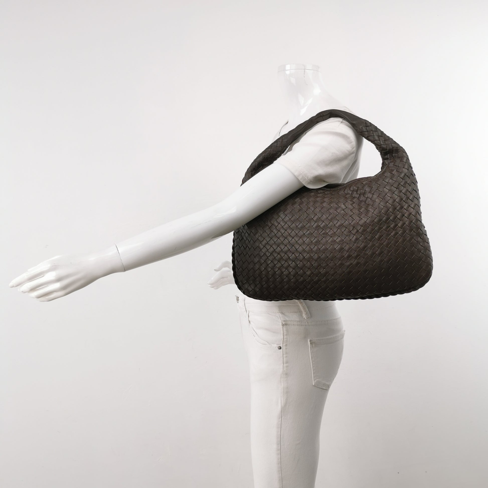 Bottega Veneta Intrecciato Hobo Dark Brown