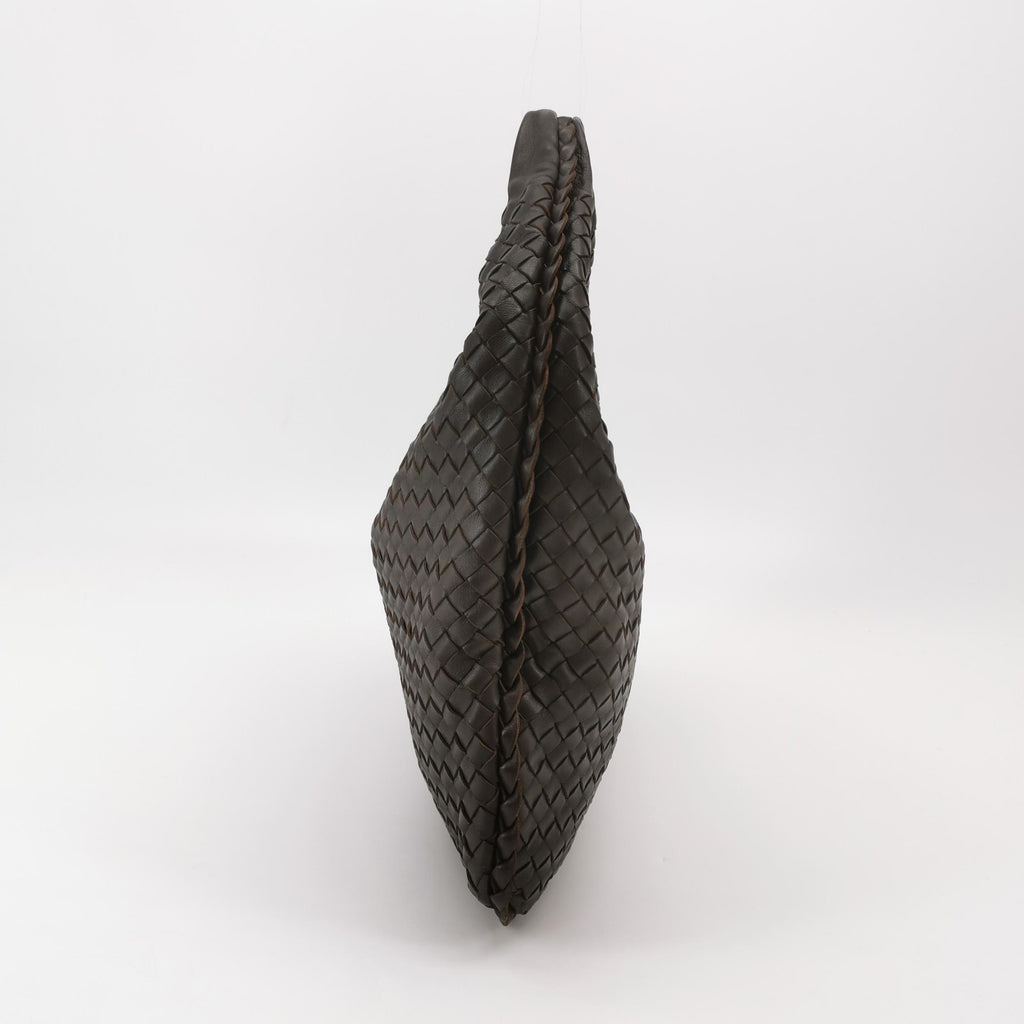 Bottega Veneta Intrecciato Hobo Dark Brown