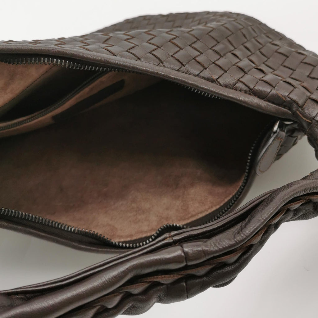 Bottega Veneta Intrecciato Hobo Dark Brown