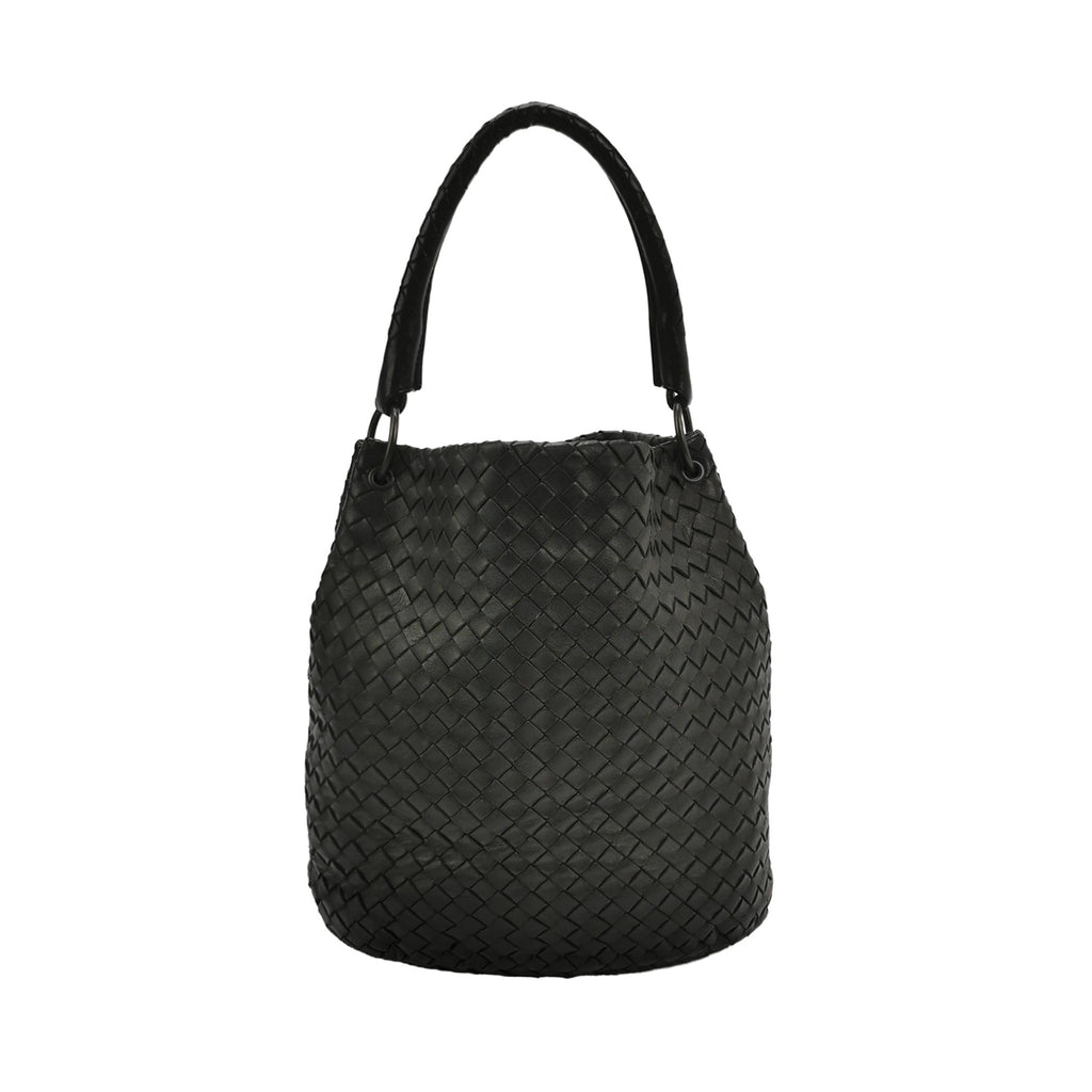 Bottega Veneta Intrecciato Drop Bucket Black