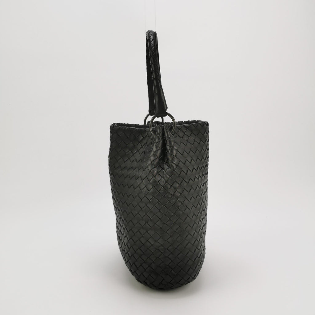 Bottega Veneta Intrecciato Drop Bucket Black