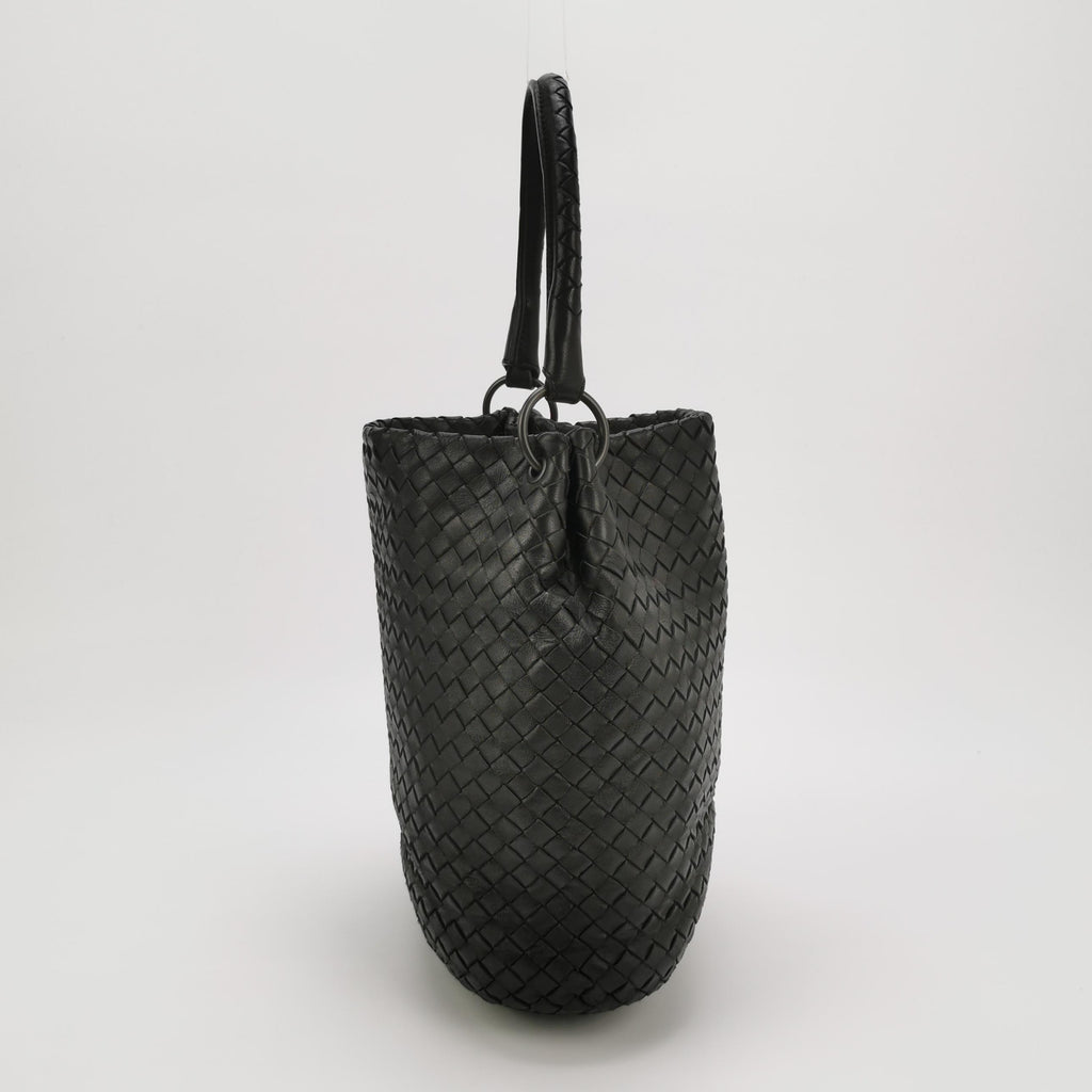 Bottega Veneta Intrecciato Drop Bucket Black