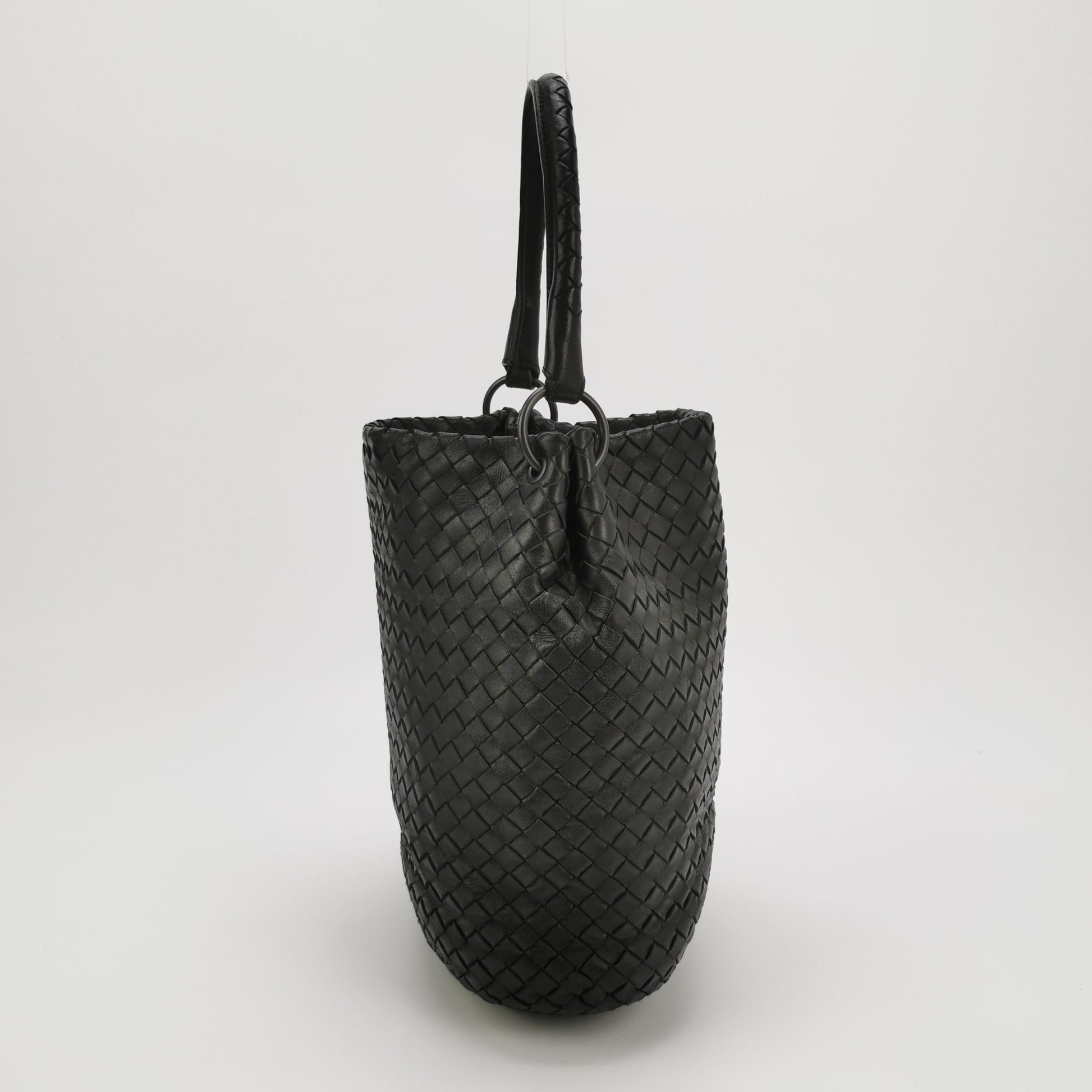 Bottega Veneta Intrecciato Drop Bucket Black