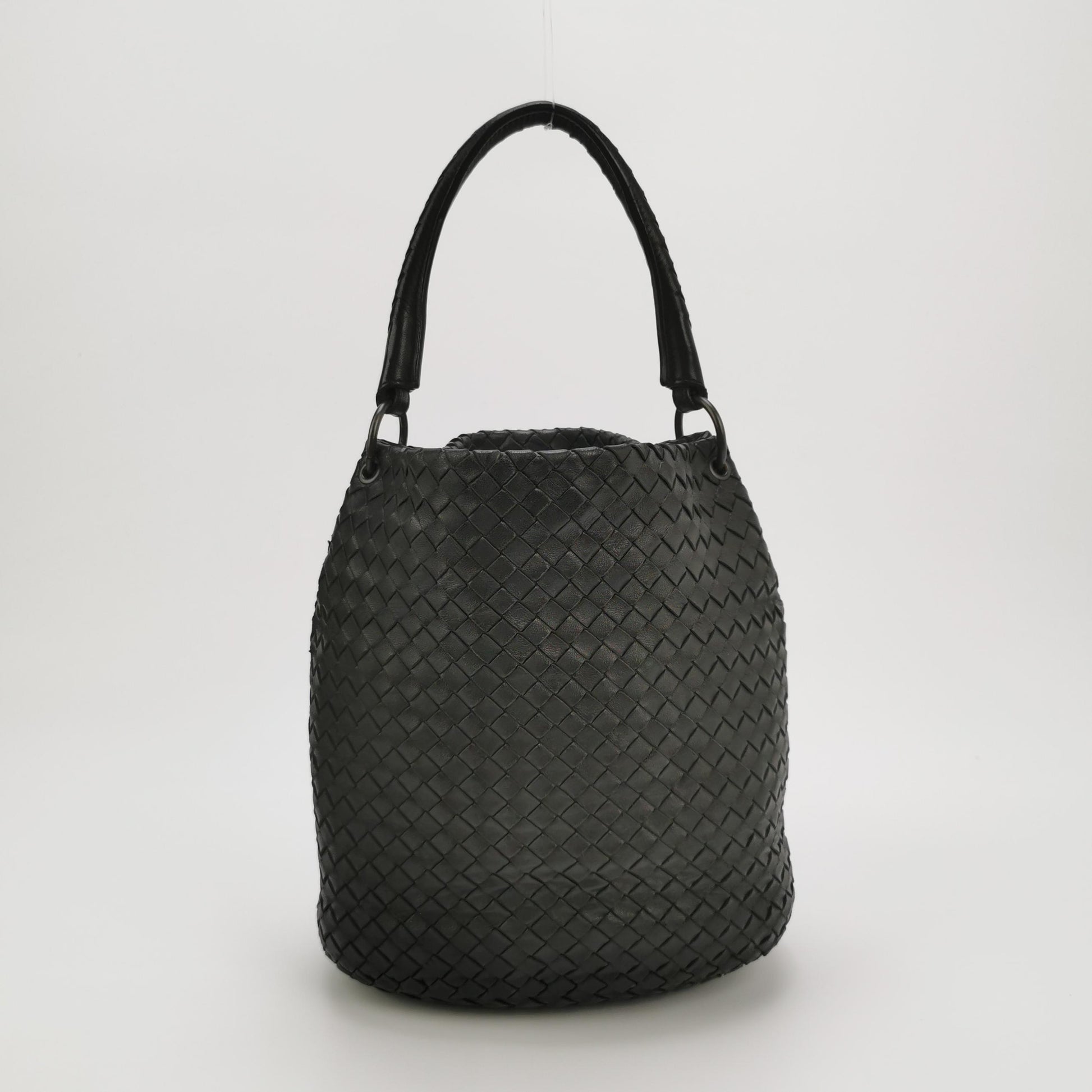 Bottega Veneta Intrecciato Drop Bucket Black
