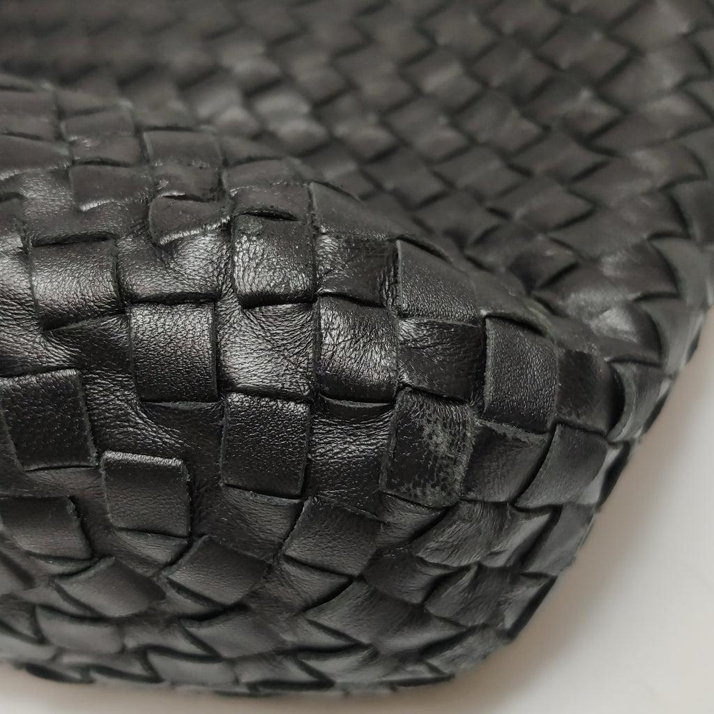 Bottega Veneta Intrecciato Drop Bucket Black