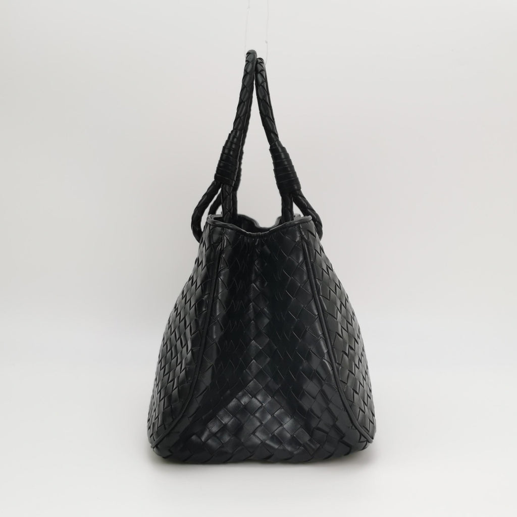 Bottega Veneta Nappa Intrecciato Woven Tote Black