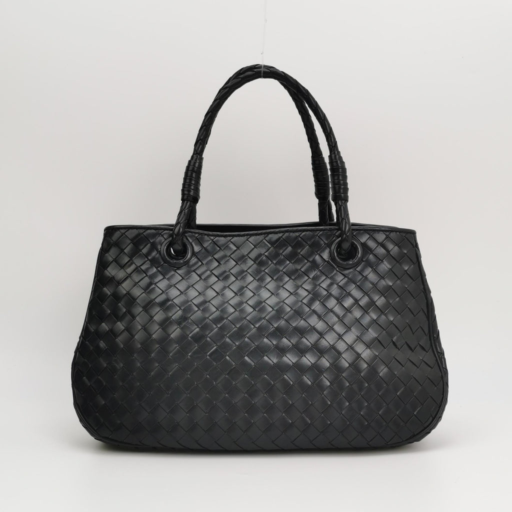 Bottega Veneta Nappa Intrecciato Woven Tote Black