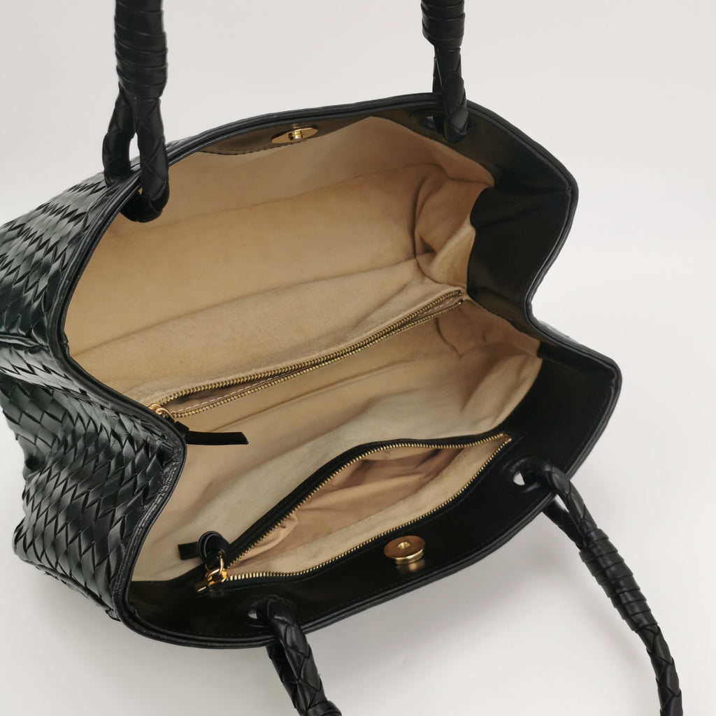 Bottega Veneta Nappa Intrecciato Woven Tote Black