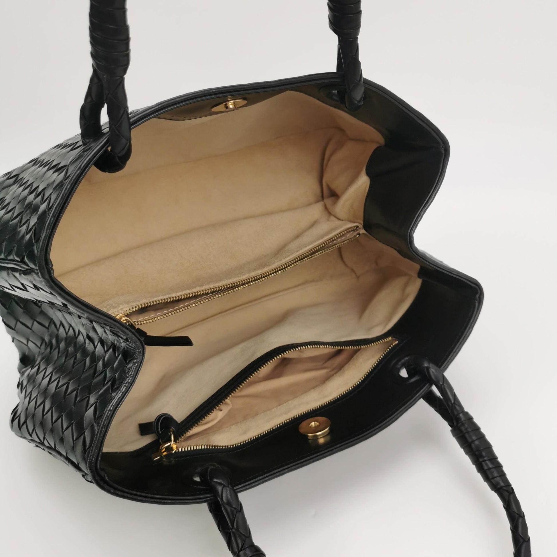 Bottega Veneta Nappa Intrecciato Woven Tote Black