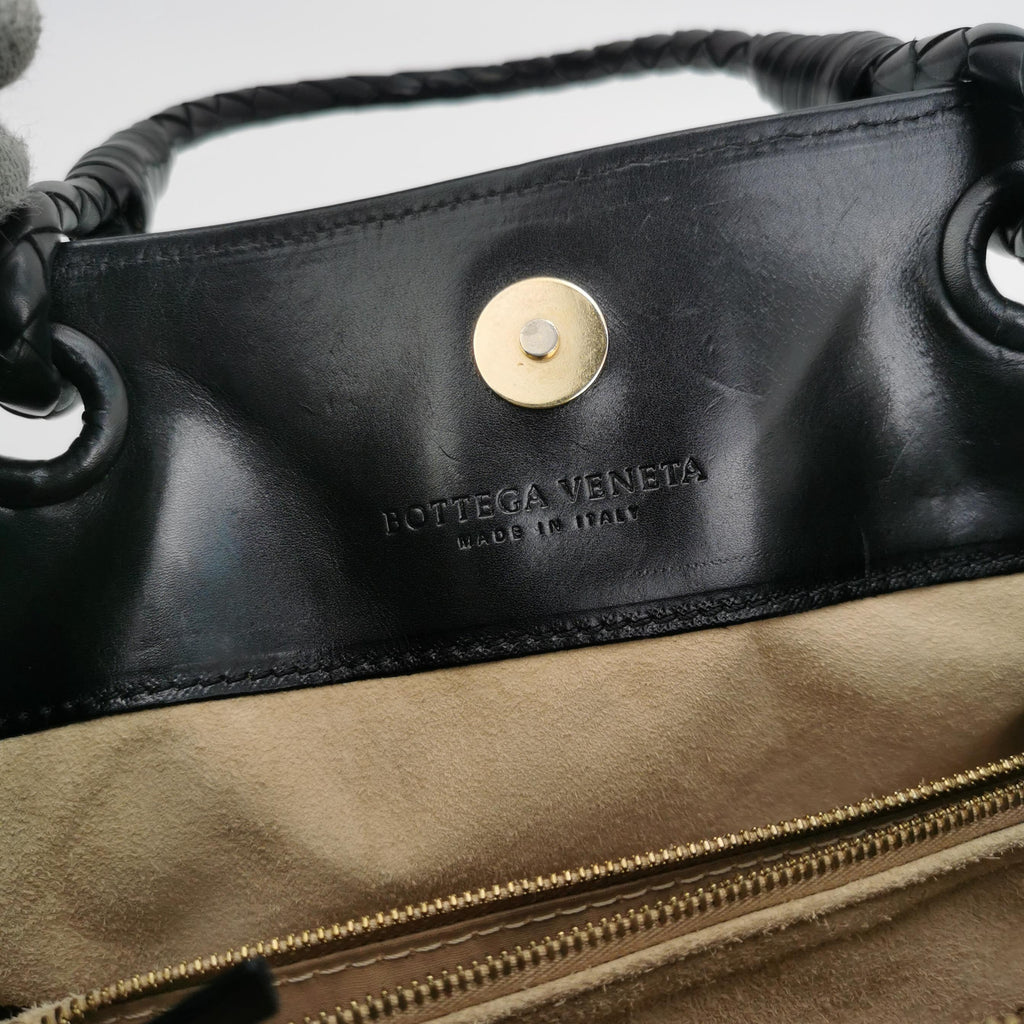 Bottega Veneta Nappa Intrecciato Woven Tote Black