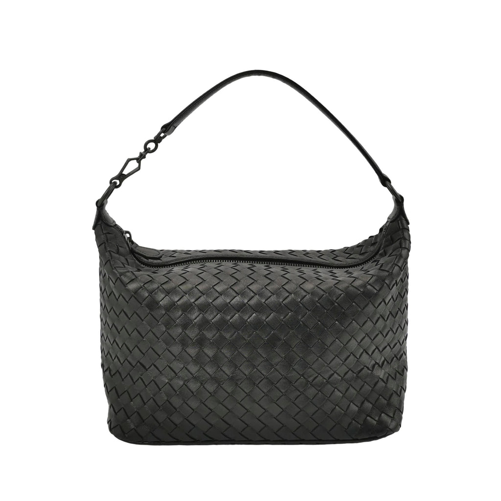 Bottega Veneta Nappa Intrecciato Shoulder Bag Black