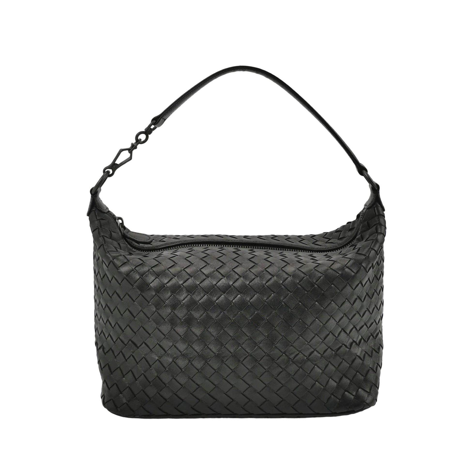 Bottega Veneta Nappa Intrecciato Shoulder Bag Black