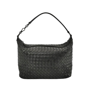 Bottega Veneta Nappa Intrecciato Shoulder Bag Black